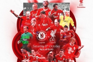 利物浦官推曬海報(bào)：今晚利物浦傳奇隊(duì)客戰(zhàn)切爾西傳奇隊(duì)！